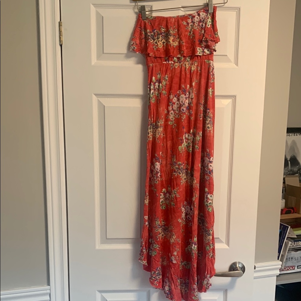 Urban Outfitters Red Floral Maxi Dress